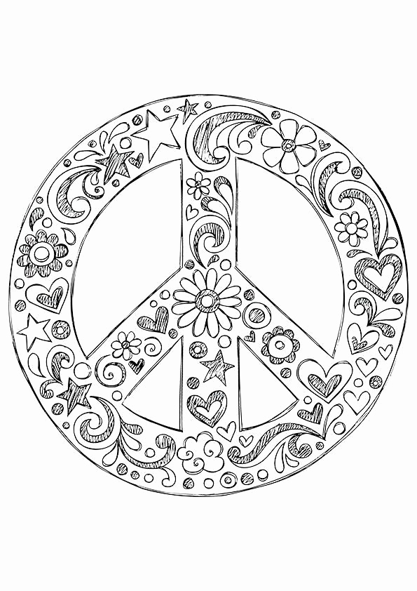 Peace Sign Coloring Page Inspirational Simple and attractive Free Printable Peace Sign Coloring