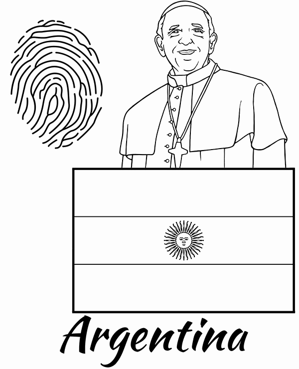 argentina flag fingerprint coloring page