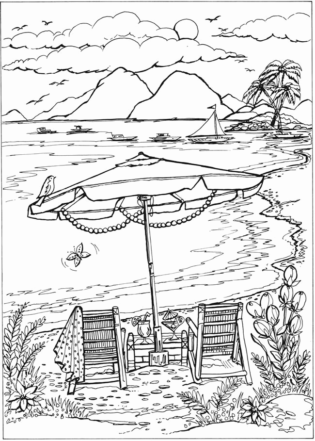 Beach Printable Coloring Pages Inspirational Beach Scene Saved by Samantha Chew
